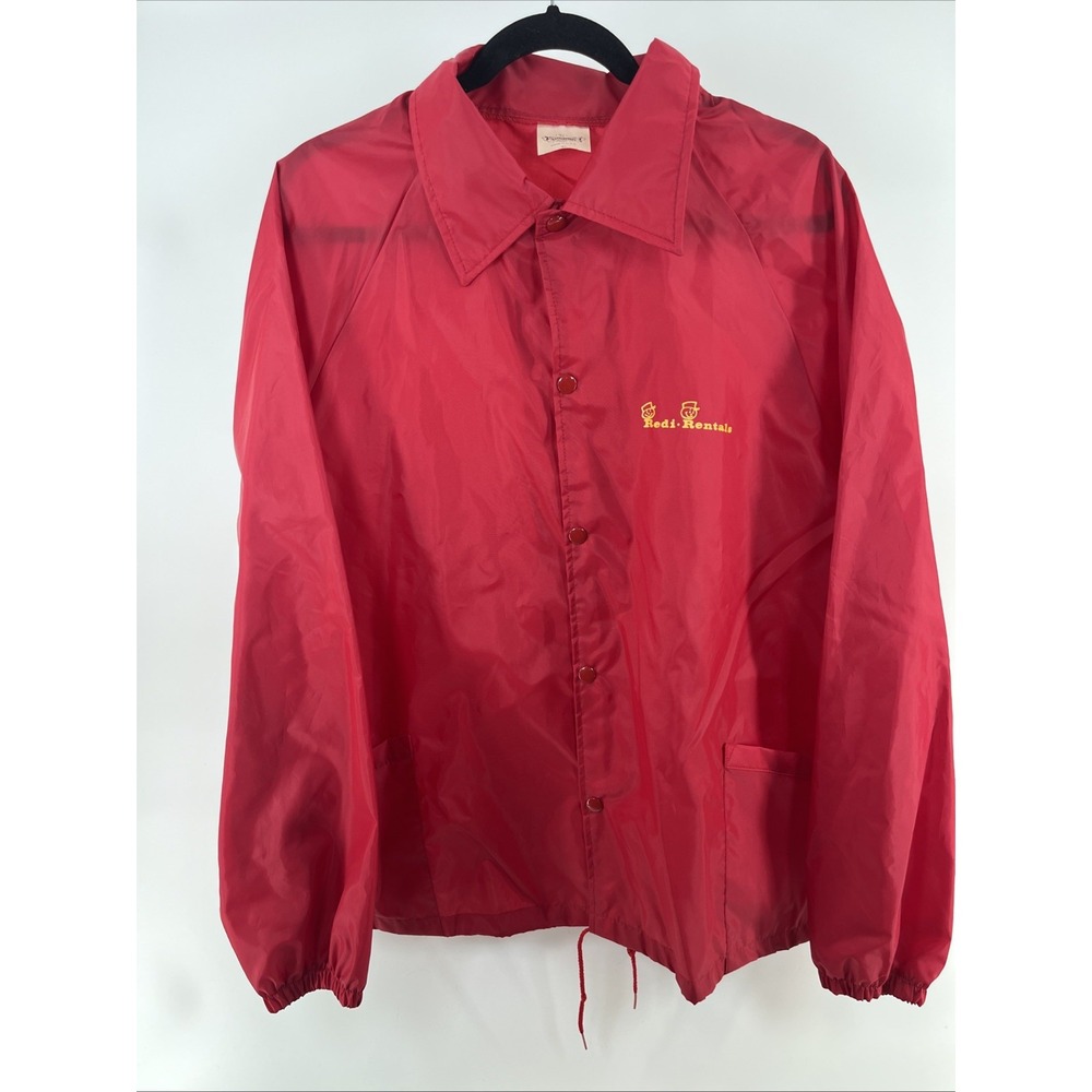 VTG Auburn Sportswear Windbreaker Nylon Snap Jacket XL Retro Redi Rentals Logo